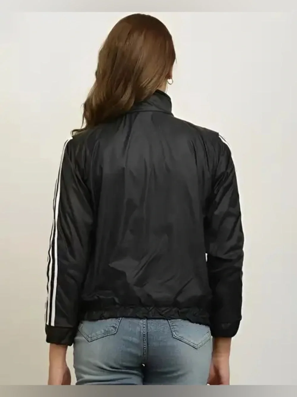 Tangerine Activewear Classic Black Track Jacket White Yoga Comfort Thumbhole Y2K - Picture 3 of 15
